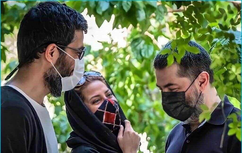 تمرین پارسا پیروزفر مقابل طناز طباطبایی در پشت صحنه سریال یاغی