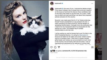 زلزله «تیلور سوئیفت» خواننده محبوب امریکایی در کمپین انتخاباتی ترامپ! زلزله «تیلور سوئیفت» خواننده محبوب امریکایی در کمپین انتخاباتی ترامپ!