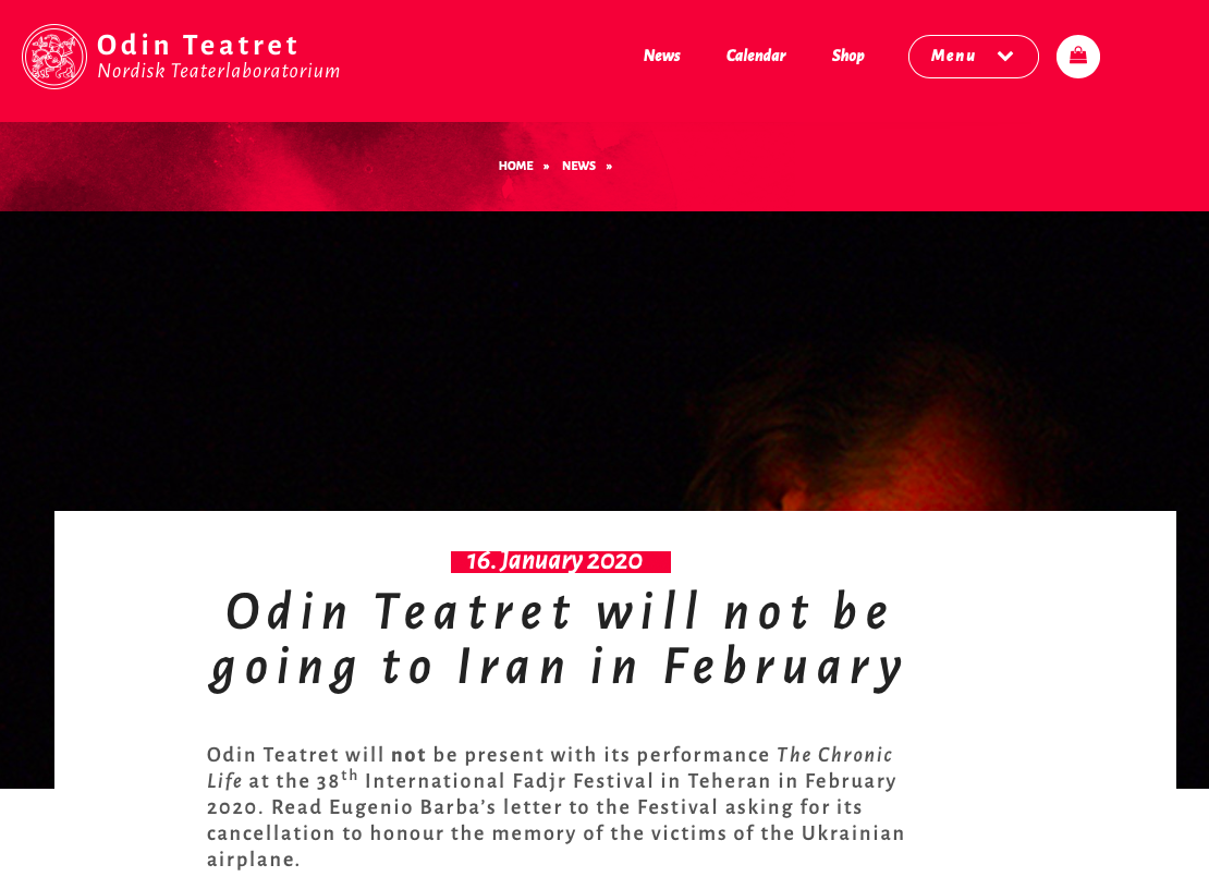 نامه یوجینو باربا مبنی بر لغو سفرش برای گرامی‌داشت قربانیان هواپیمای اوکراینی