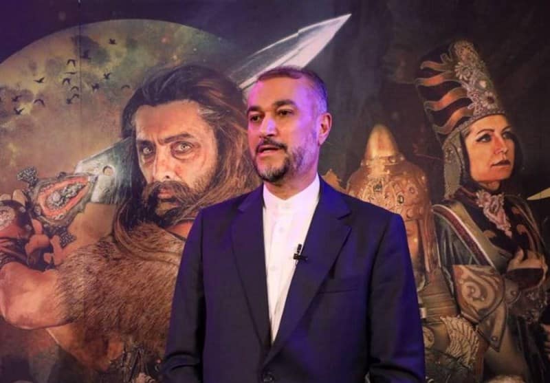  وزیر امور خارجه با یک مهمان ویژه در نمایش «هفت خان اسفندیار» + فیلم