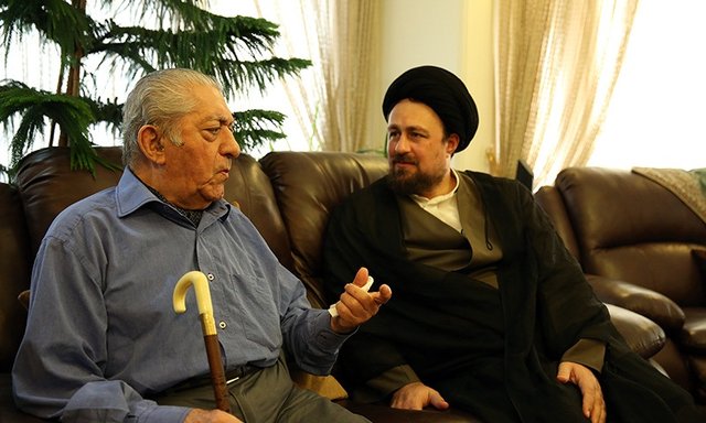 دیدار سید حسن خمینی با عزت‌ الله انتظامی