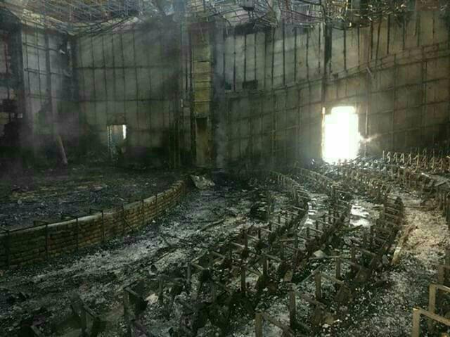 تنها سالن مجهز تاتر بیرجند در آتش سوخت