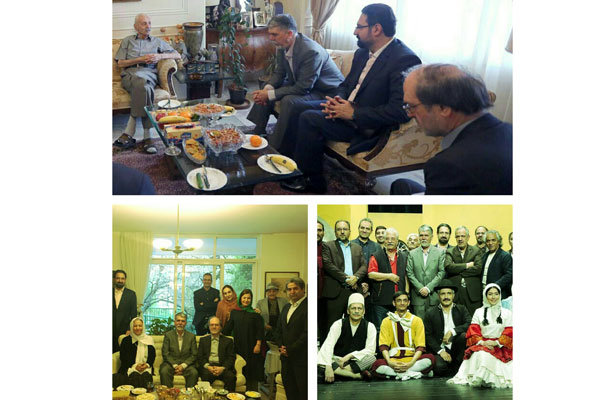 دیدار نوروزی وزیرارشاد با جمشید مشایخی، احترام برومند و رضا بابک